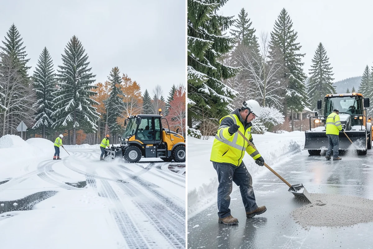 Circular Driveway Snow Removal in South Prairie, Pierce County, WA - We clear the full circular path to pavement