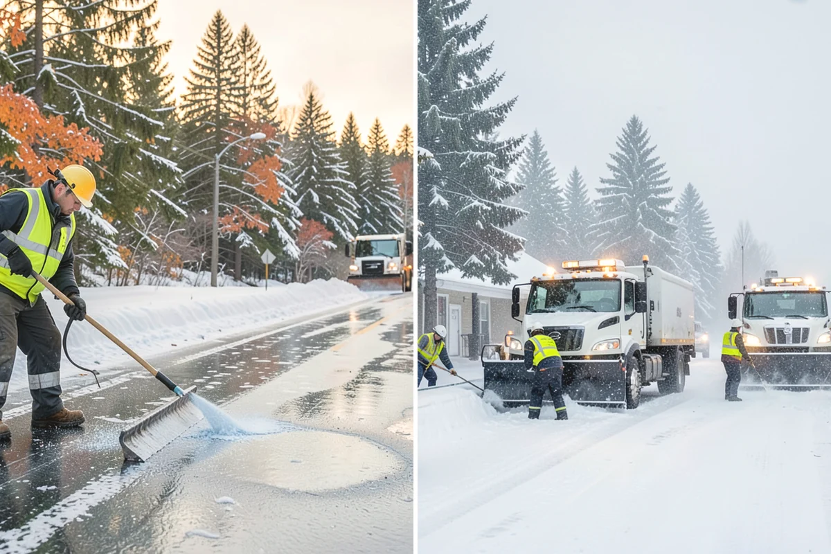 Circular Driveway Snow Removal in Steilacoom, Pierce County, WA - We clear the full circular path to pavement