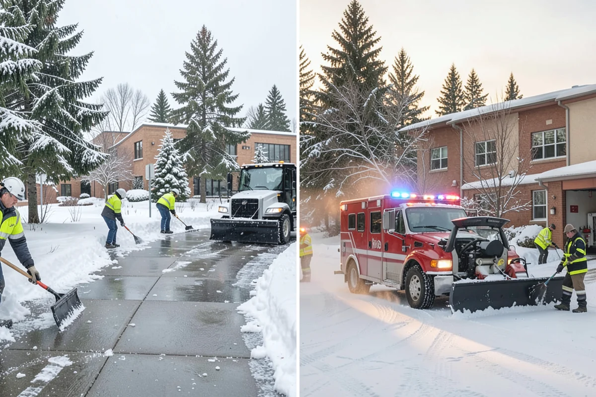 Circular Driveway Snow Removal in Sumner, Pierce County, WA - We clear the full circular path to pavement