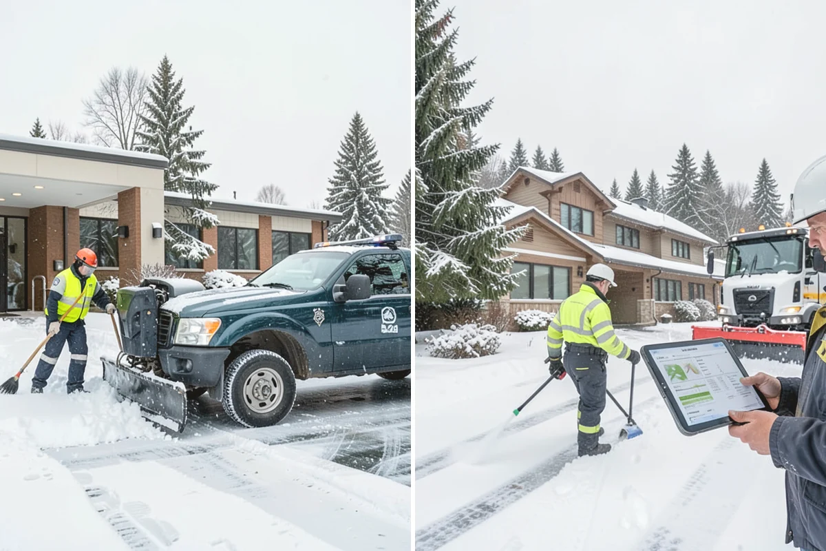 Circular Driveway Snow Removal in Tukwila, King County, WA - We clear the full circular path to pavement