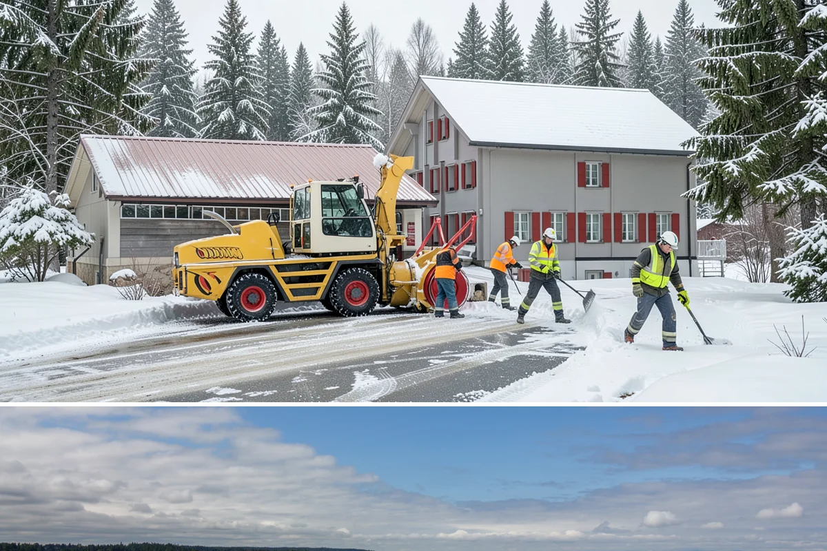 Circular Driveway Snow Removal in University Place, Pierce County, WA - Circular driveway service is busiest during lowland snowfalls in midwinter.