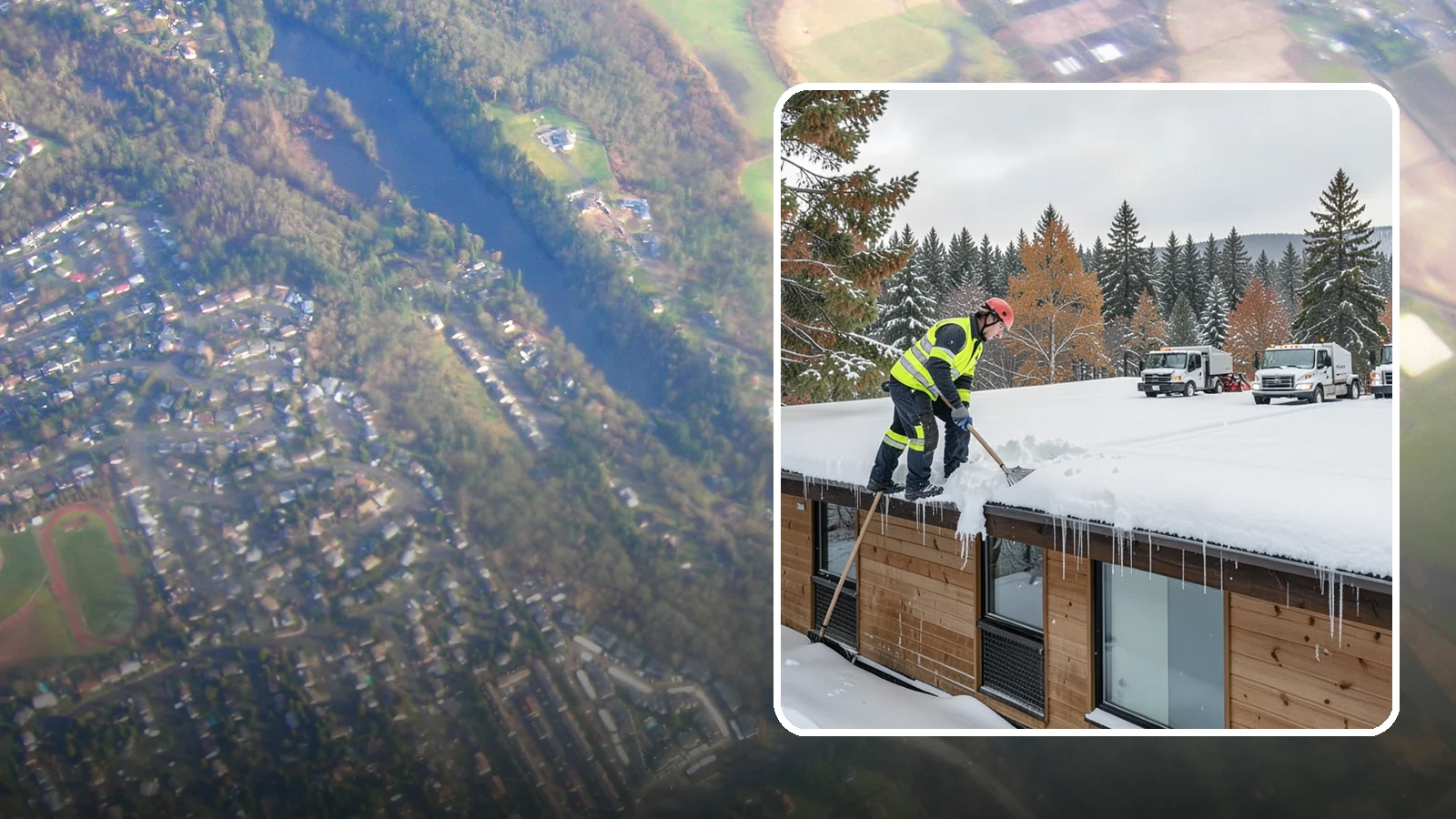 Commercial Roof Snow Removal in Algona, King County, WA - We manage snow load on large commercial roofs to keep buildings safe and operations running.