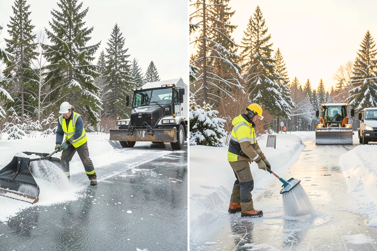 Commercial Roof Snow Removal in Algona, King County, WA - Survey the roof, equipment, and drains