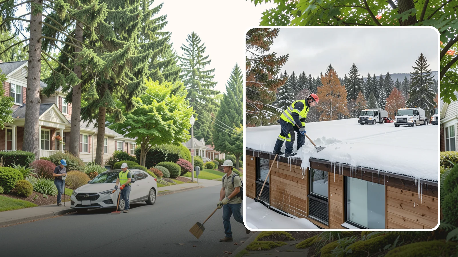 Commercial Roof Snow Removal in Beaux Arts Village, King County, WA - We manage snow load on large commercial roofs to keep buildings safe and operations running.