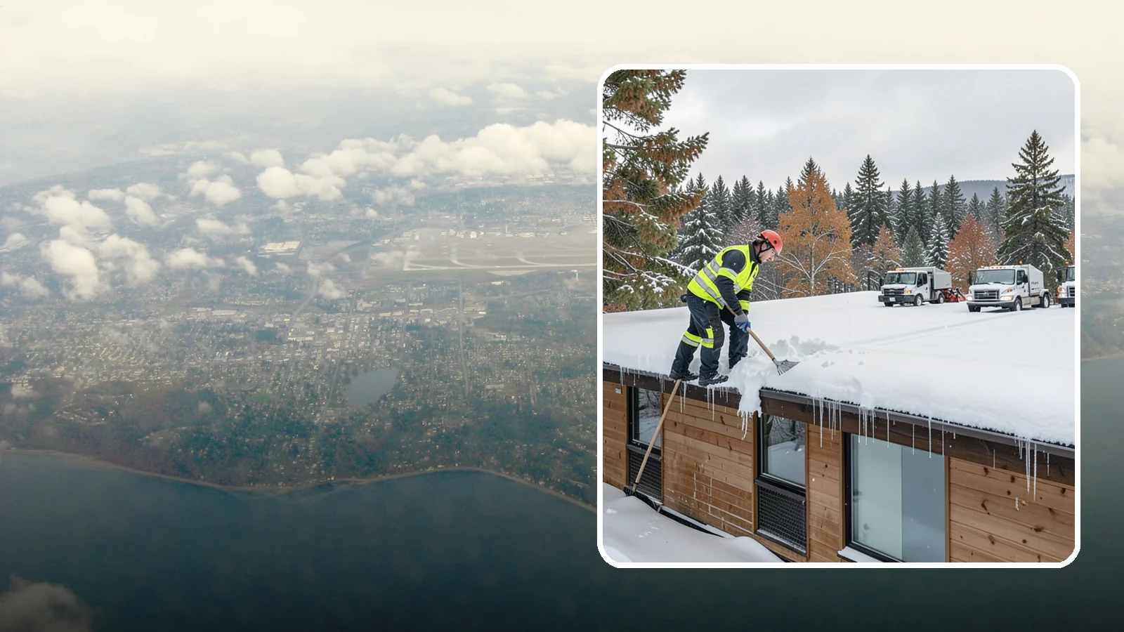 Commercial Roof Snow Removal in Burien, King County, WA - We manage snow load on large commercial roofs to keep buildings safe and operations running.