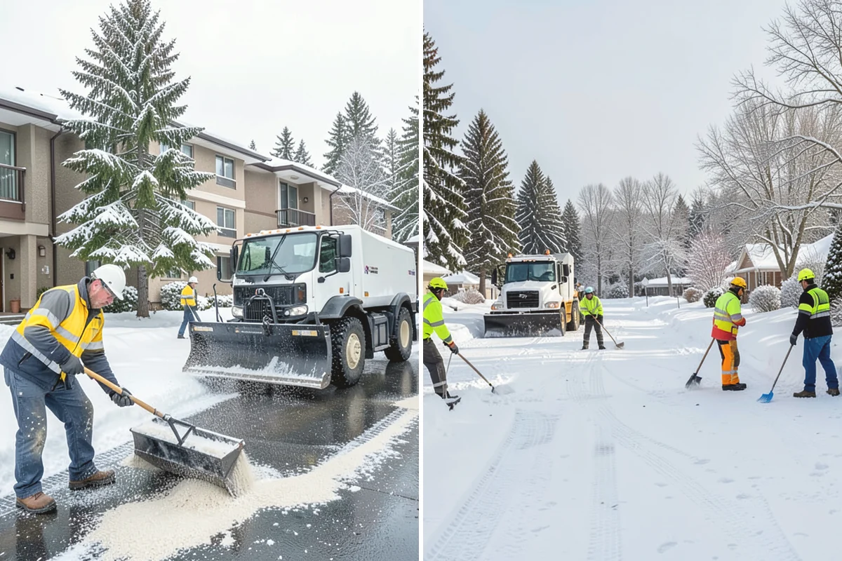 Commercial Roof Snow Removal in Covington, King County, WA - Survey the roof, equipment, and drains