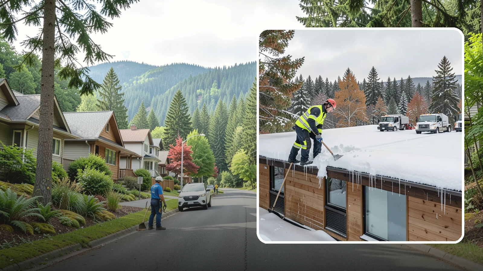 Commercial Roof Snow Removal in Darrington, Snohomish County, WA - We manage snow load on large commercial roofs to keep buildings safe and operations running.