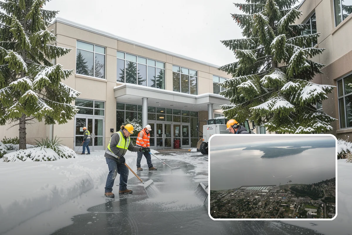 Commercial Roof Snow Removal in Des Moines, King County, WA - Keeps large roofs under safe structural load limits