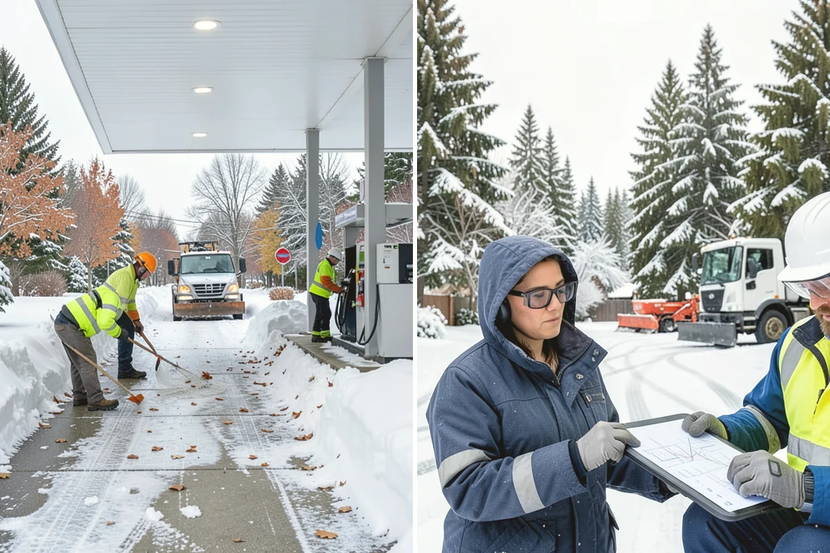 Commercial Roof Snow Removal in Duvall, King County, WA - Survey the roof, equipment, and drains