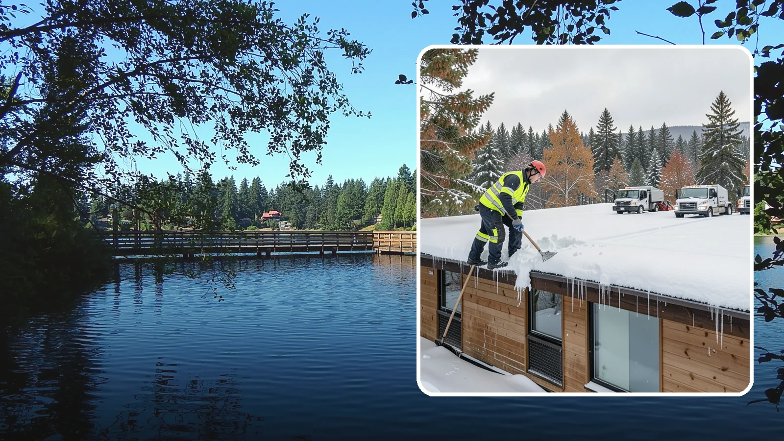 Commercial Roof Snow Removal in Federal Way, King County, WA - We manage snow load on large commercial roofs to keep buildings safe and operations running.