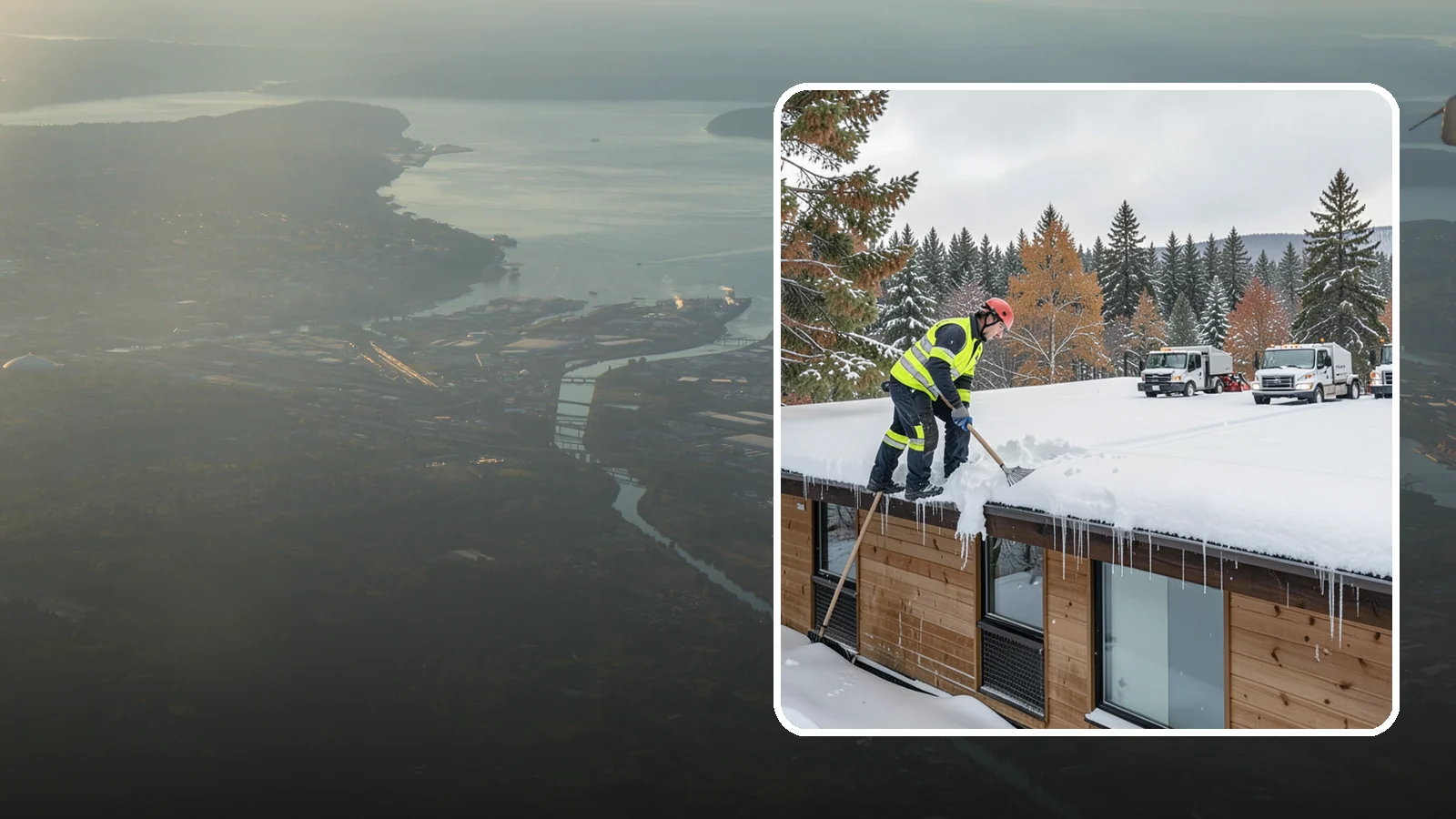 Commercial Roof Snow Removal in Fife, Pierce County, WA - We manage snow load on large commercial roofs to keep buildings safe and operations running.
