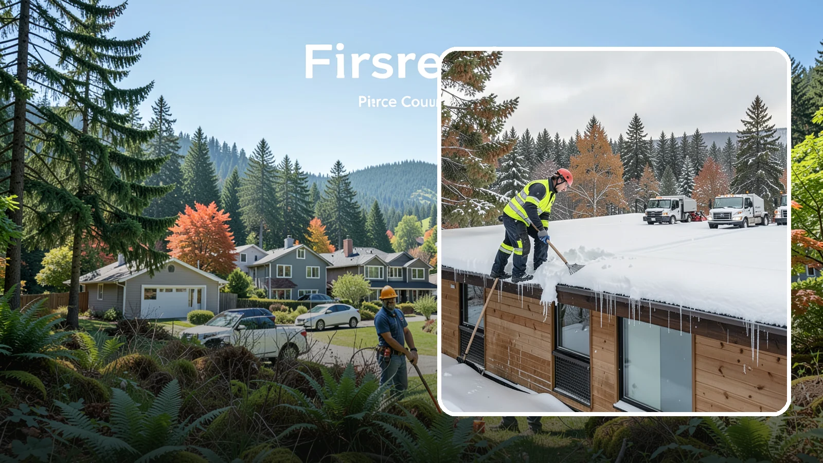 Commercial Roof Snow Removal in Fircrest, Pierce County, WA - We manage snow load on large commercial roofs to keep buildings safe and operations running.