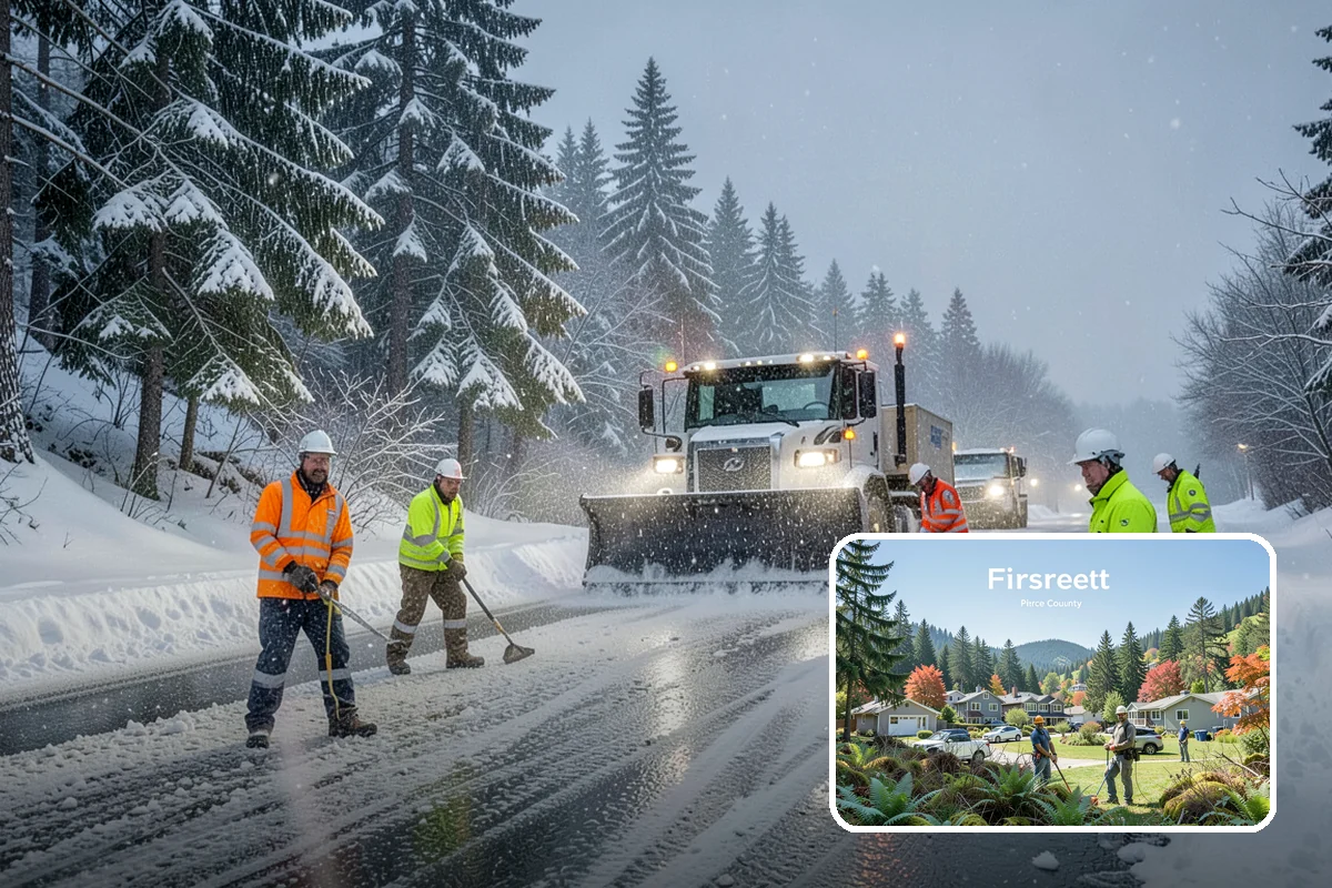 Commercial Roof Snow Removal in Fircrest, Pierce County, WA - Keeps large roofs under safe structural load limits