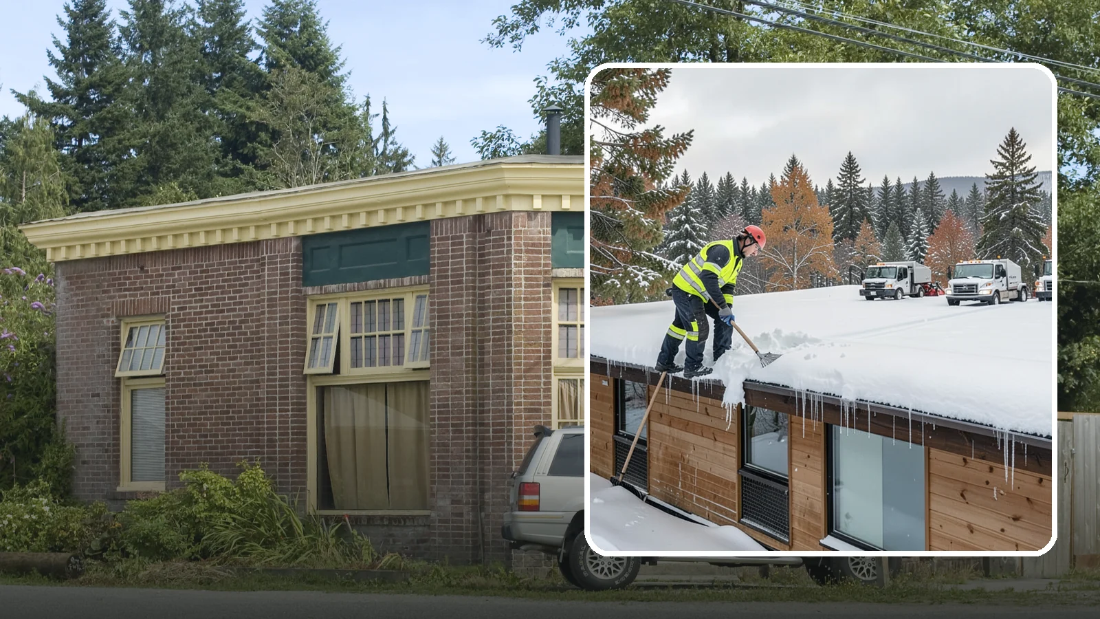 Commercial Roof Snow Removal in Hamilton, Skagit County, WA - We manage snow load on large commercial roofs to keep buildings safe and operations running.