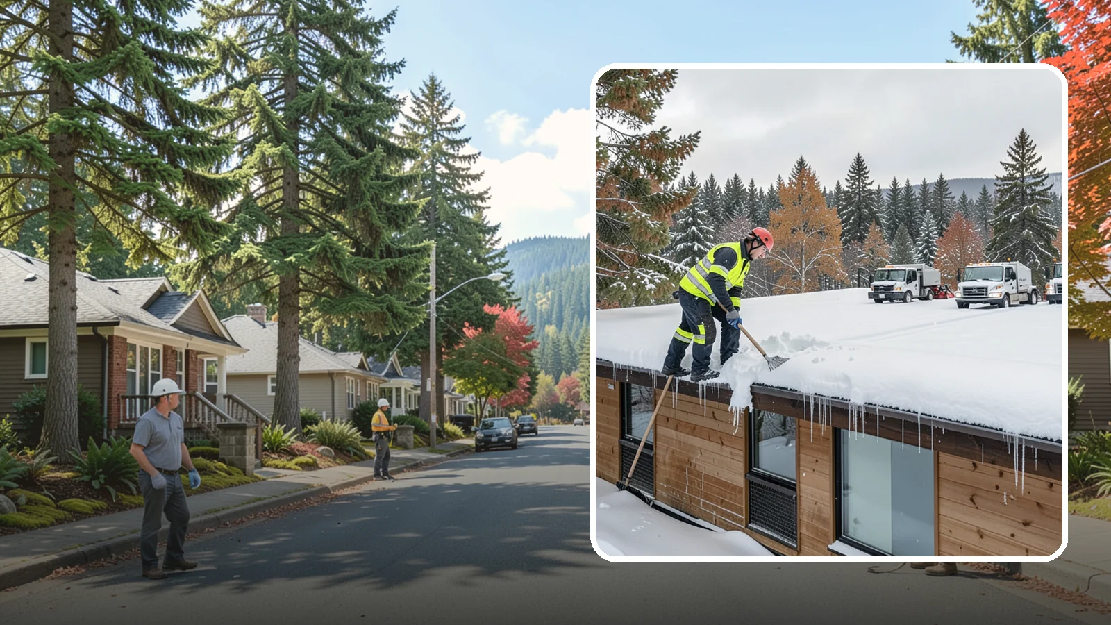 Commercial Roof Snow Removal in Hunts Point, King County, WA - We manage snow load on large commercial roofs to keep buildings safe and operations running.