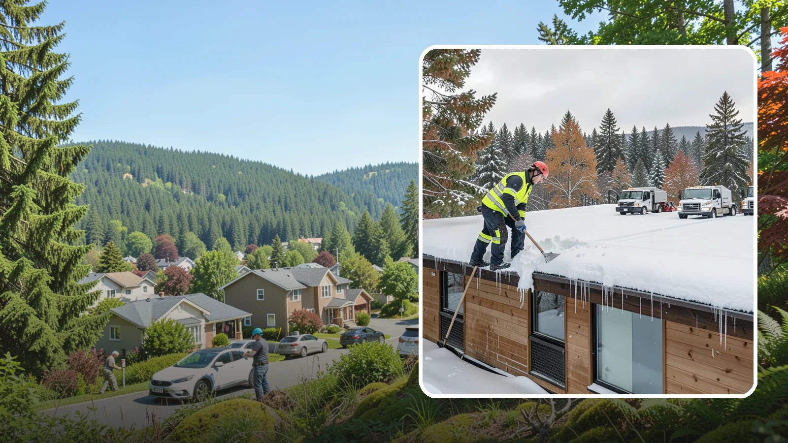 Commercial Roof Snow Removal in Index, Snohomish County, WA - We manage snow load on large commercial roofs to keep buildings safe and operations running.