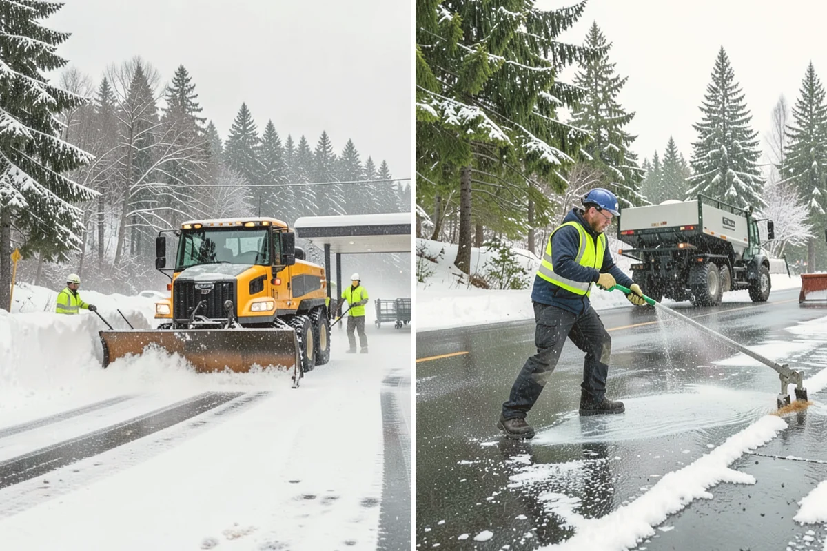 Commercial Roof Snow Removal in Kirkland, King County, WA - Survey the roof, equipment, and drains