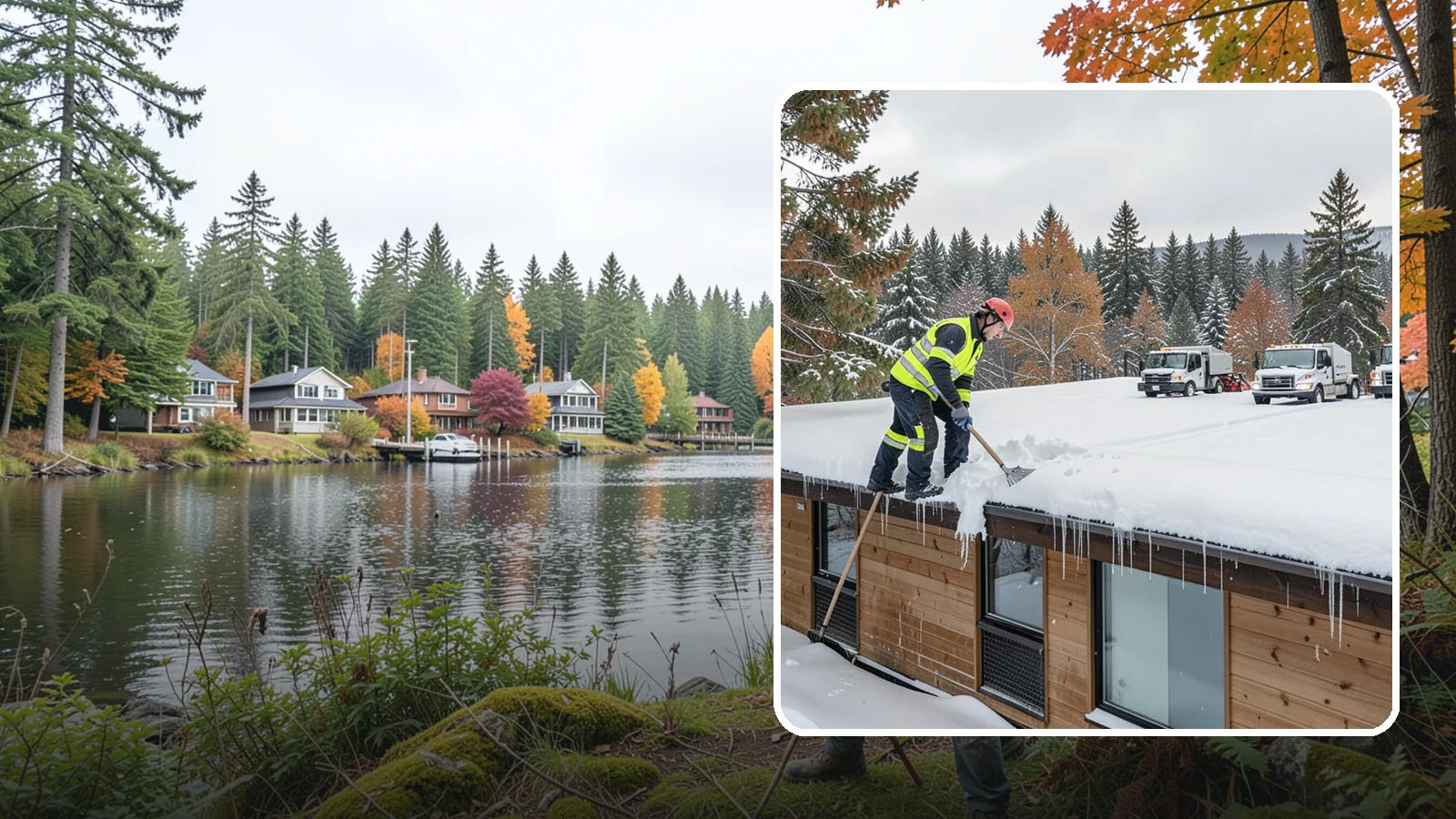Commercial Roof Snow Removal in La Conner, Skagit County, WA - We manage snow load on large commercial roofs to keep buildings safe and operations running.