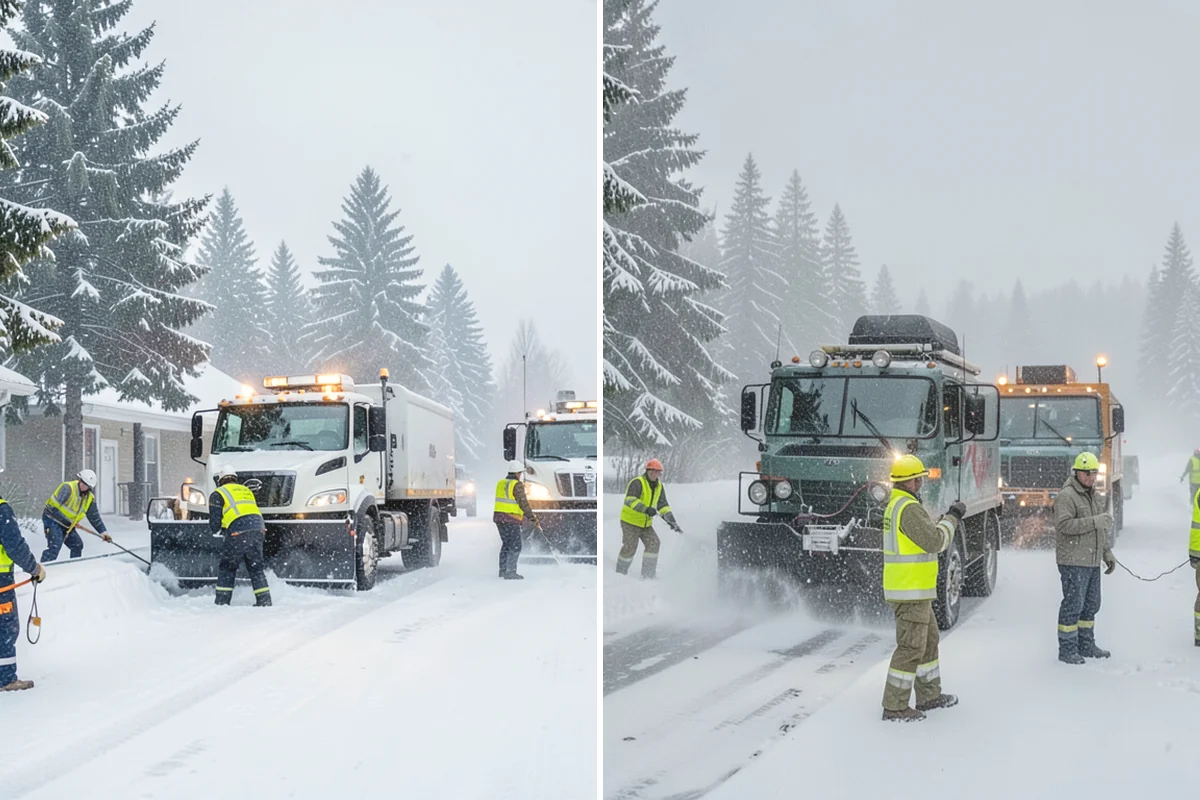 Commercial Roof Snow Removal in La Conner, Skagit County, WA - Survey the roof, equipment, and drains