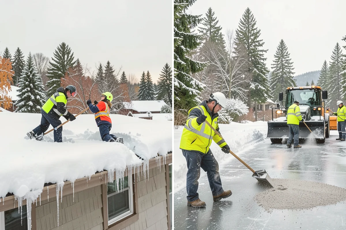 Commercial Roof Snow Removal in Lynnwood, Snohomish County, WA - Survey the roof, equipment, and drains