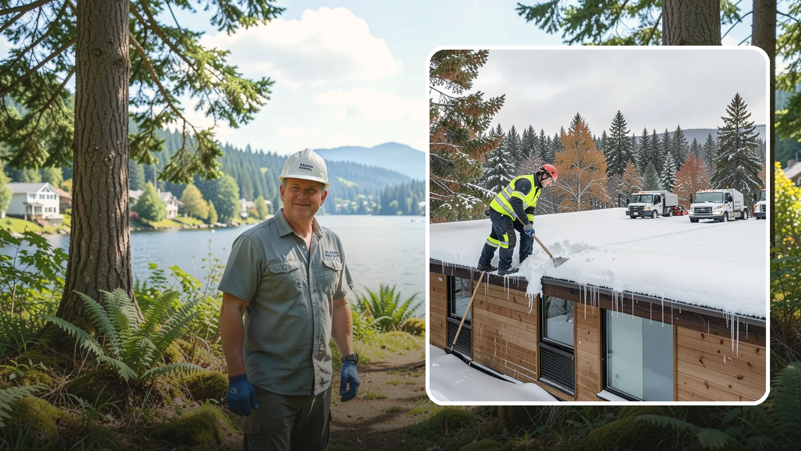 Commercial Roof Snow Removal in Milton, King County, WA - We manage snow load on large commercial roofs to keep buildings safe and operations running.