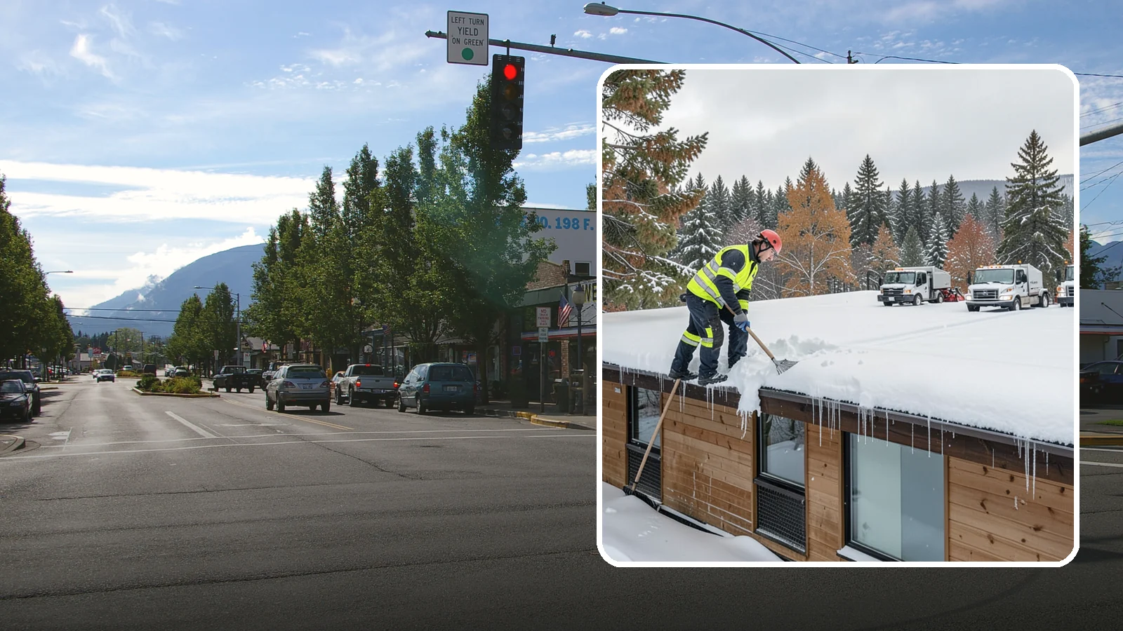 Commercial Roof Snow Removal in North Bend, King County, WA - We manage snow load on large commercial roofs to keep buildings safe and operations running.