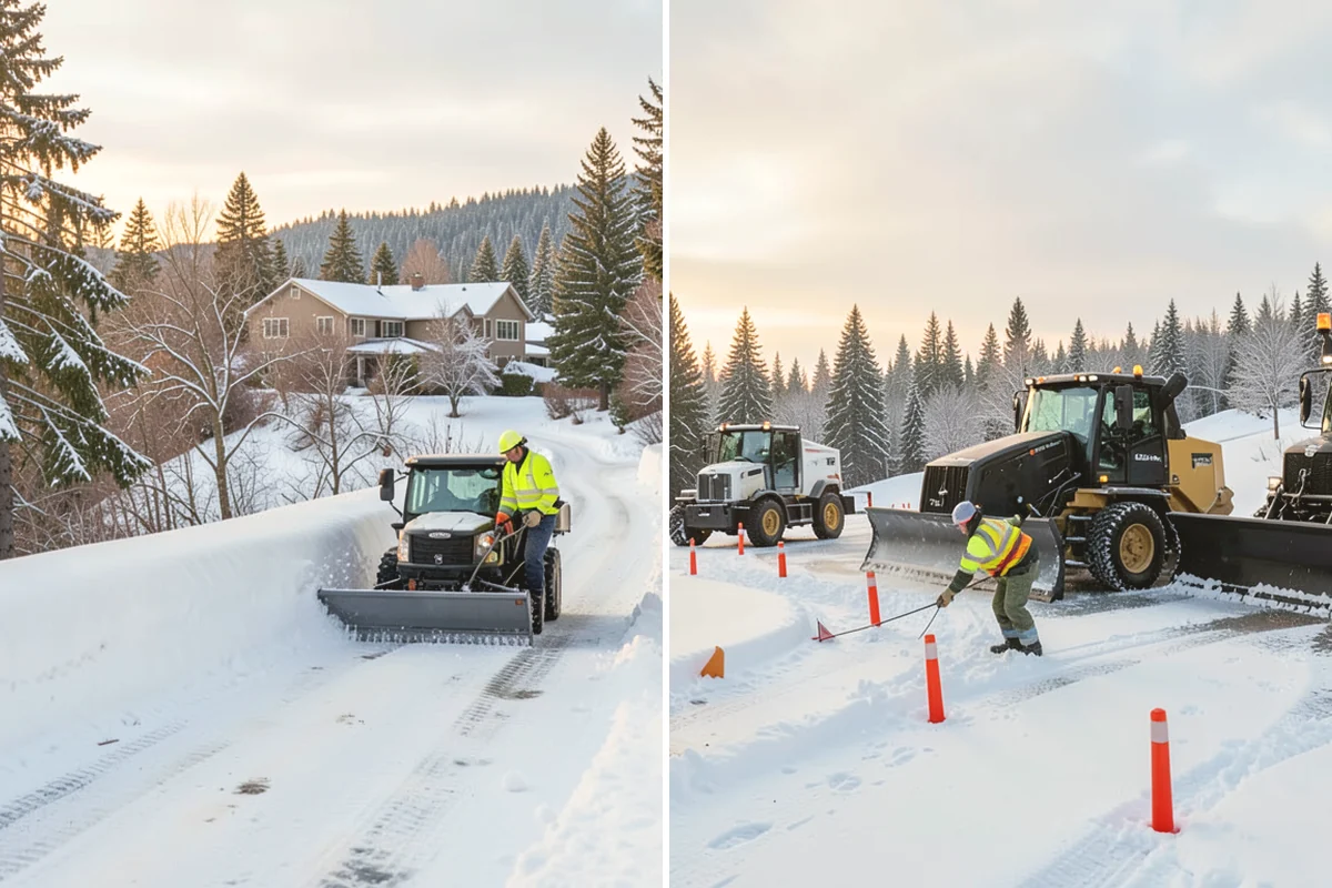 Commercial Roof Snow Removal in North Bend, King County, WA - Survey the roof, equipment, and drains