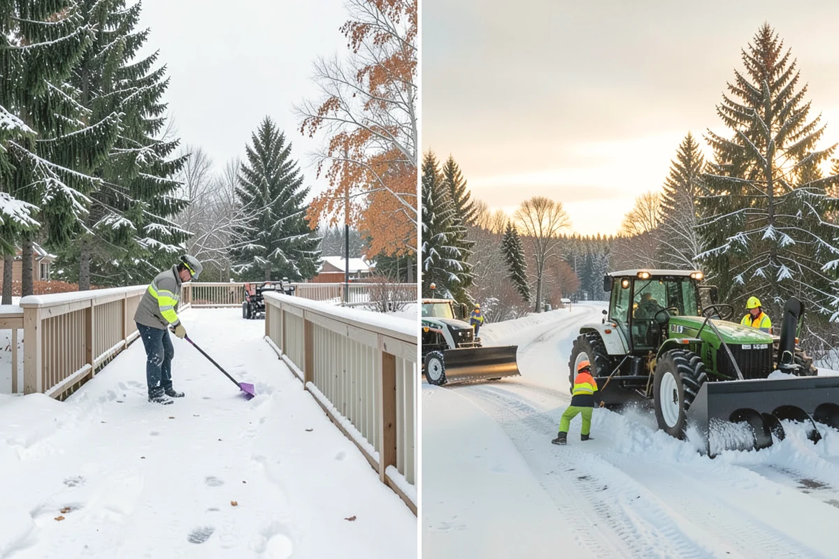 Commercial Roof Snow Removal in Oak Harbor, Island County, WA - Survey the roof, equipment, and drains