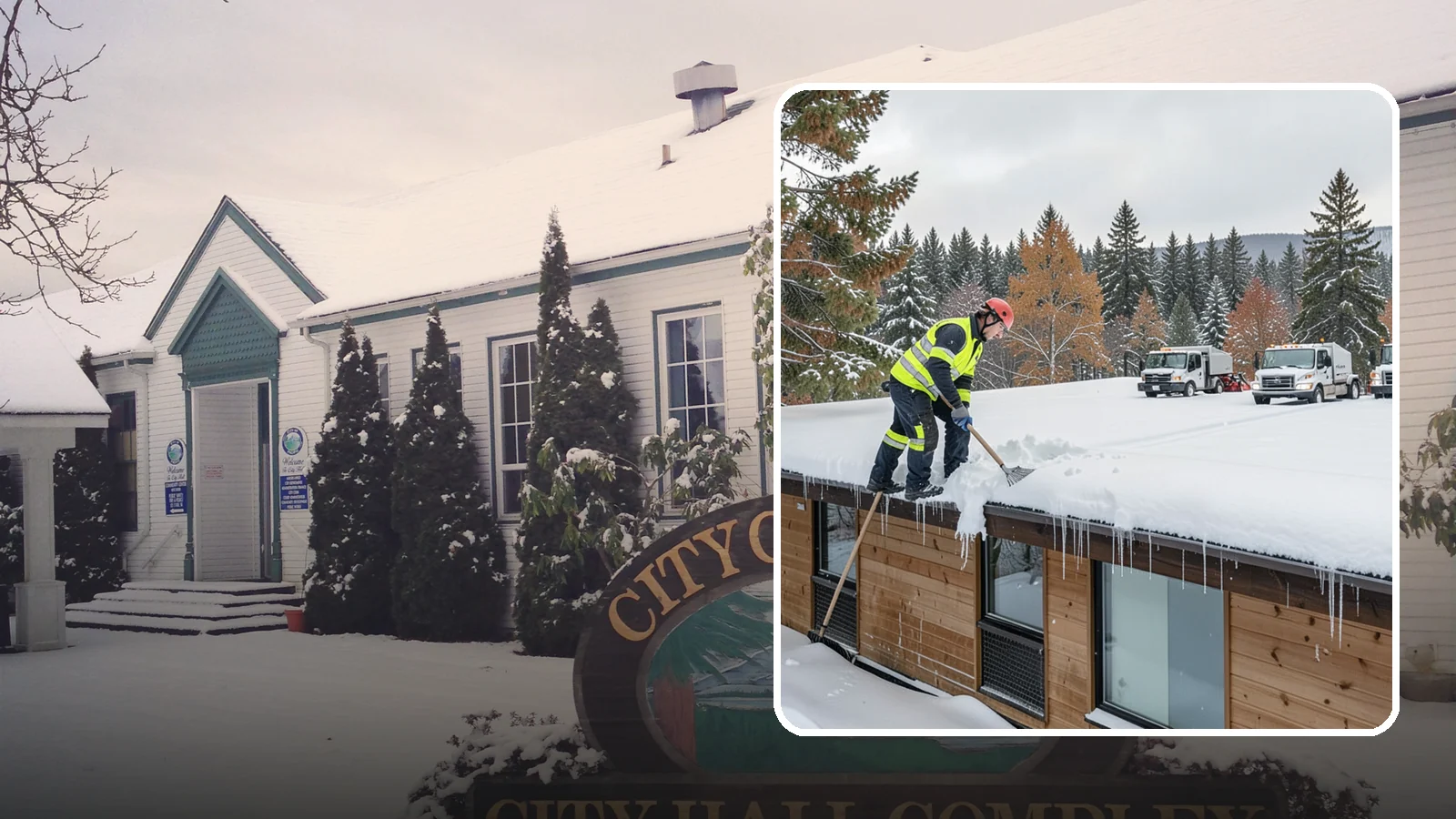 Commercial Roof Snow Removal in Pacific, King County, WA - We manage snow load on large commercial roofs to keep buildings safe and operations running.