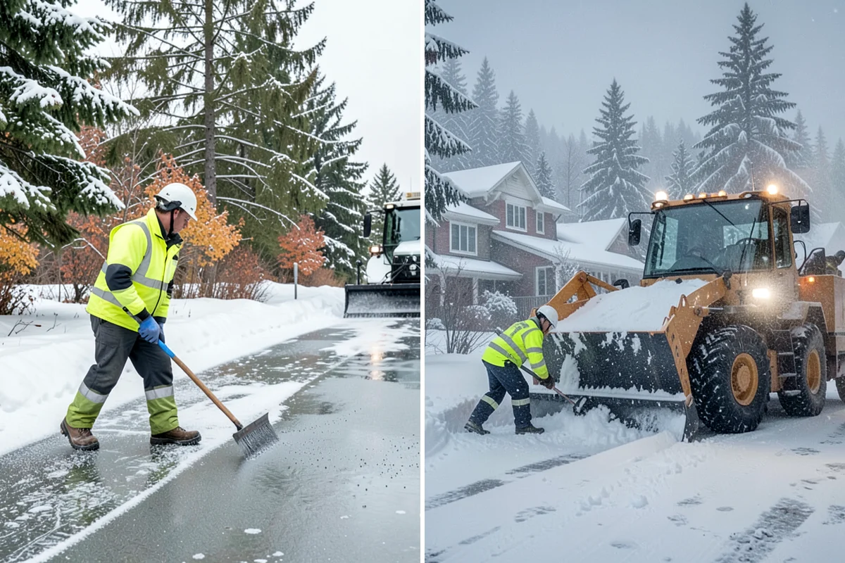 Commercial Roof Snow Removal in Pacific, King County, WA - Survey the roof, equipment, and drains