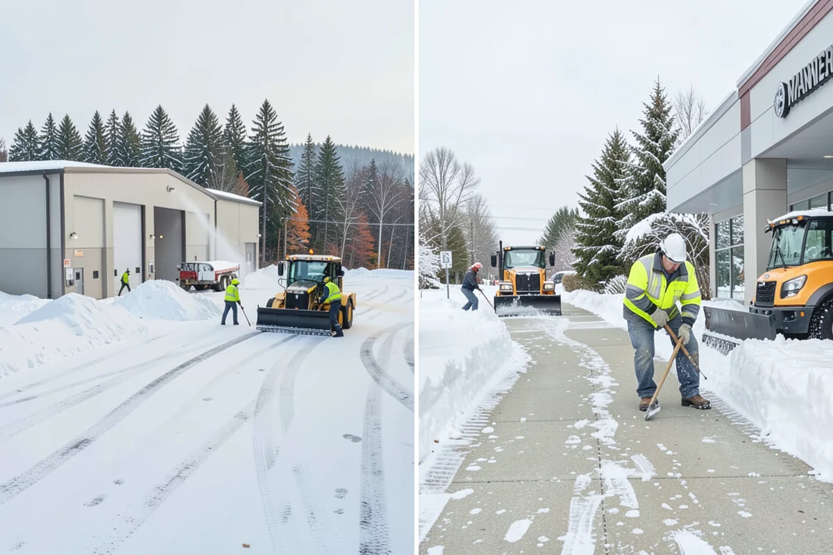 Commercial Roof Snow Removal in Renton, King County, WA - Survey the roof, equipment, and drains