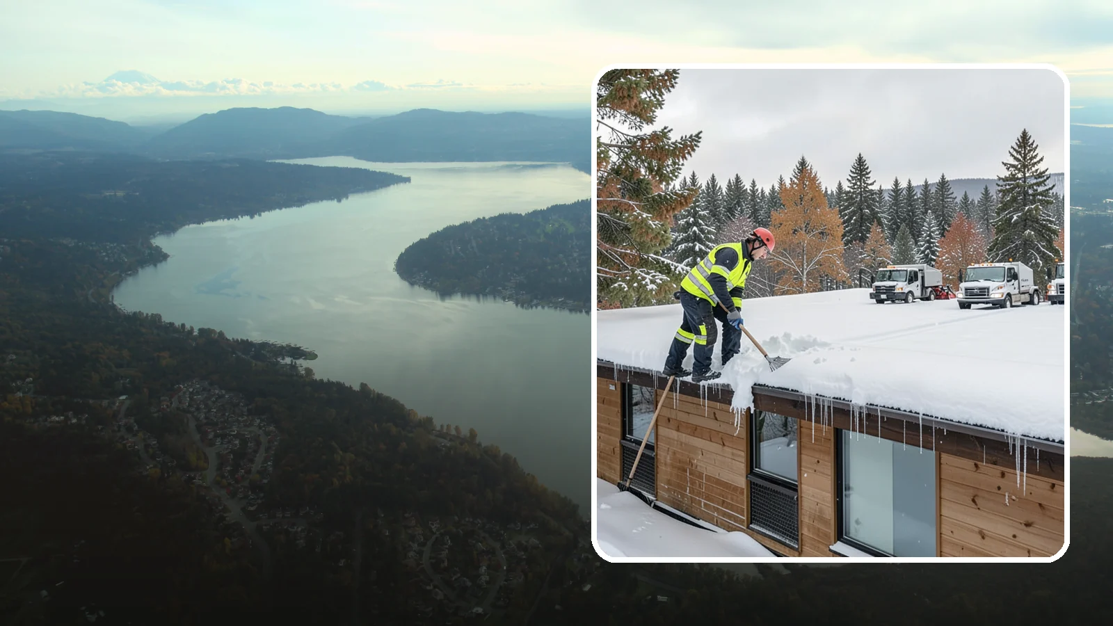 Commercial Roof Snow Removal in Sammamish, King County, WA - We manage snow load on large commercial roofs to keep buildings safe and operations running.