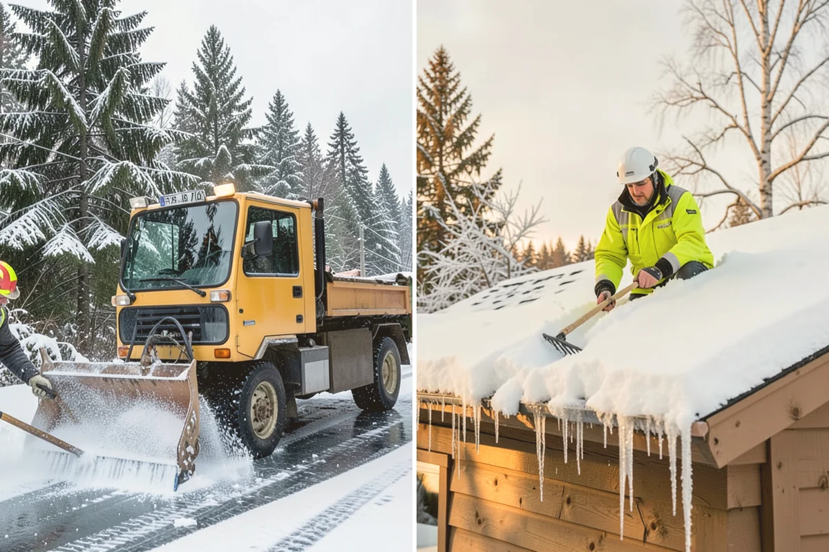 Commercial Roof Snow Removal in Sammamish, King County, WA - Survey the roof, equipment, and drains