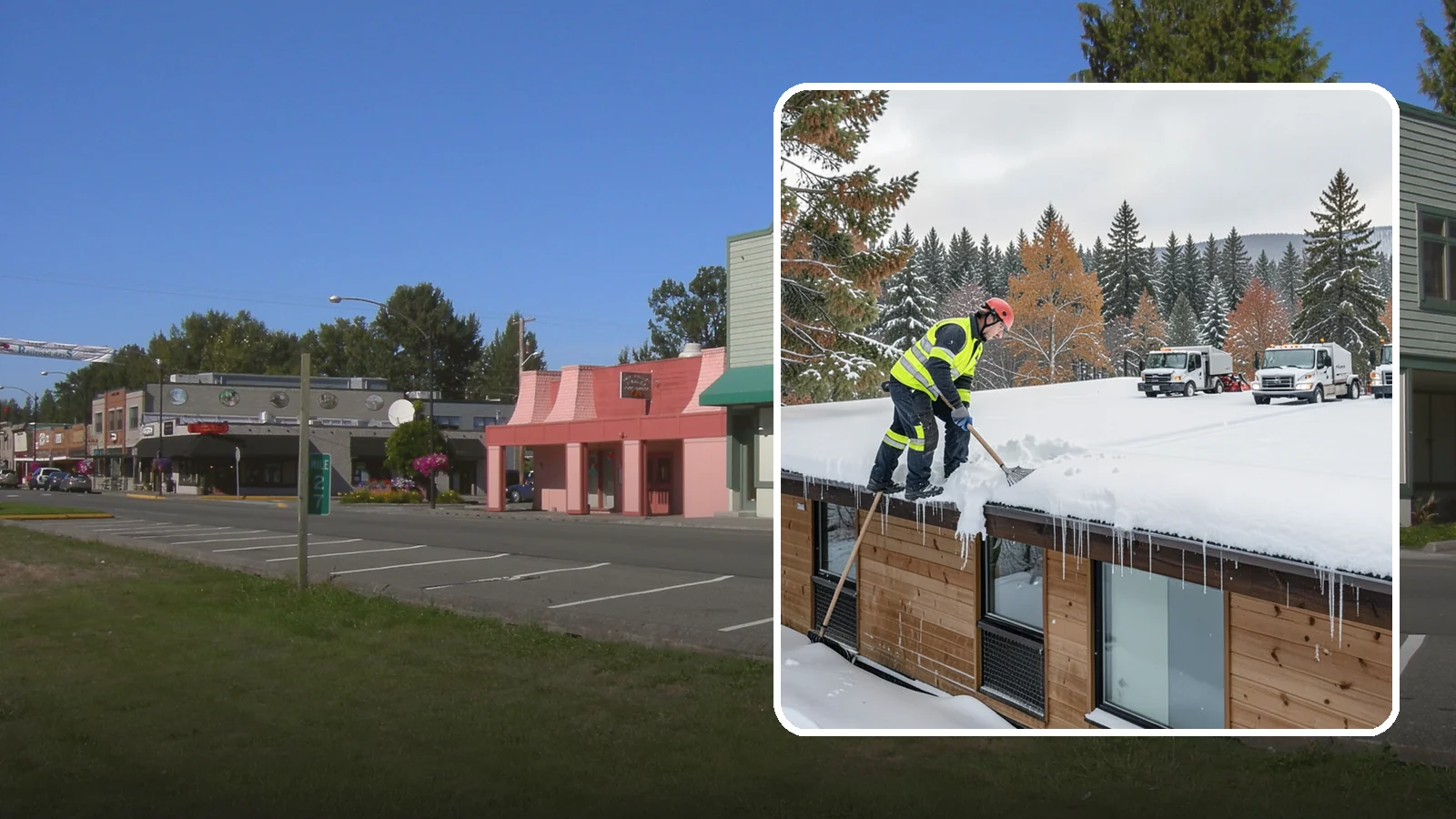 Commercial Roof Snow Removal in Snoqualmie, King County, WA - We manage snow load on large commercial roofs to keep buildings safe and operations running.