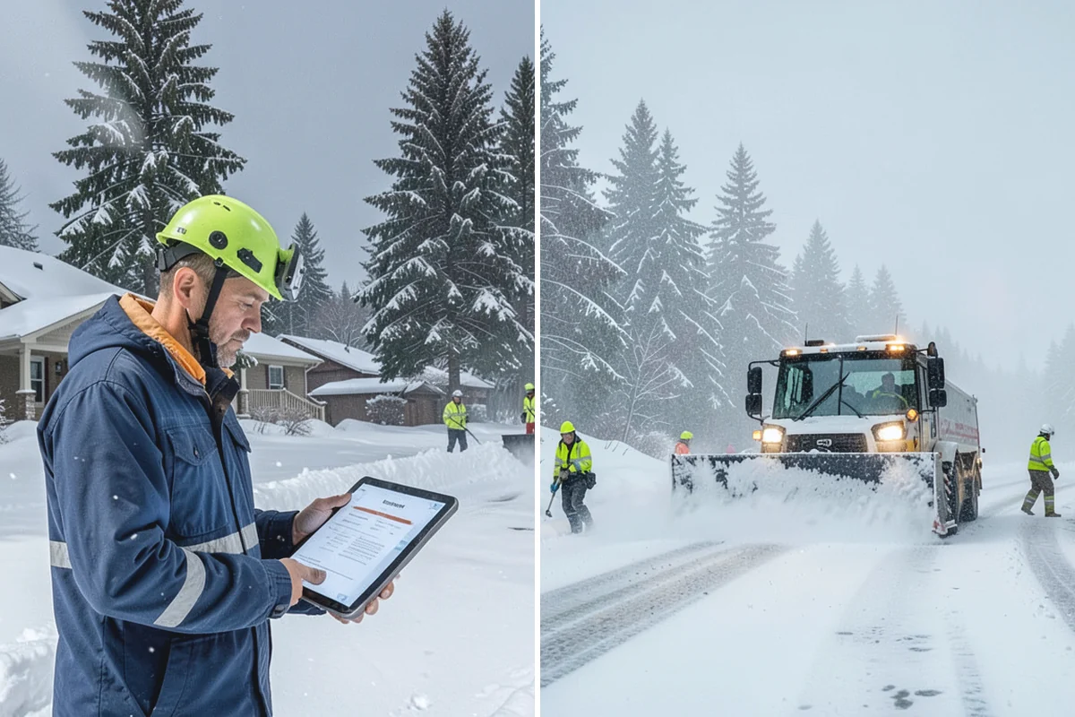 Commercial Roof Snow Removal in South Prairie, Pierce County, WA - Survey the roof, equipment, and drains