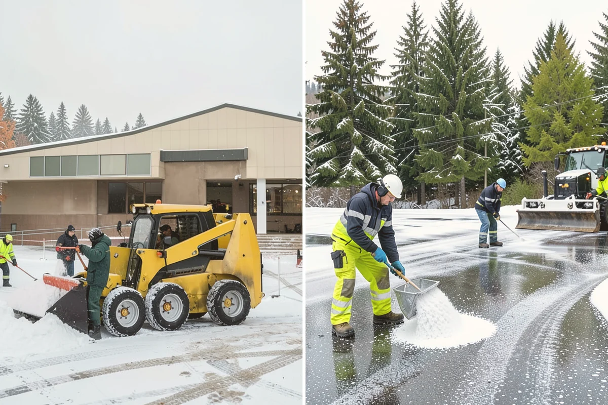 Commercial Roof Snow Removal in Stanwood, Snohomish County, WA - Survey the roof, equipment, and drains