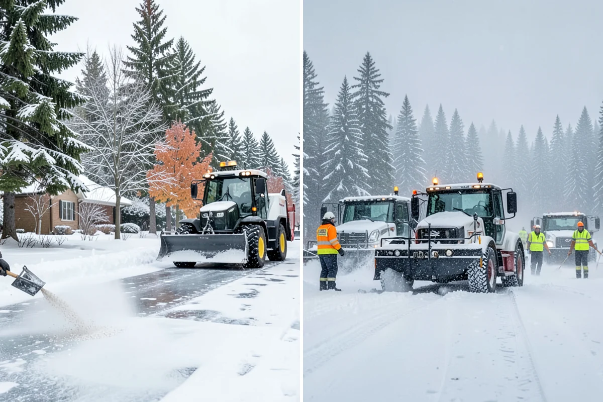 Commercial Sidewalk Clearing in Arlington, Snohomish County, WA - Map the full sidewalk frontage and corner ramps