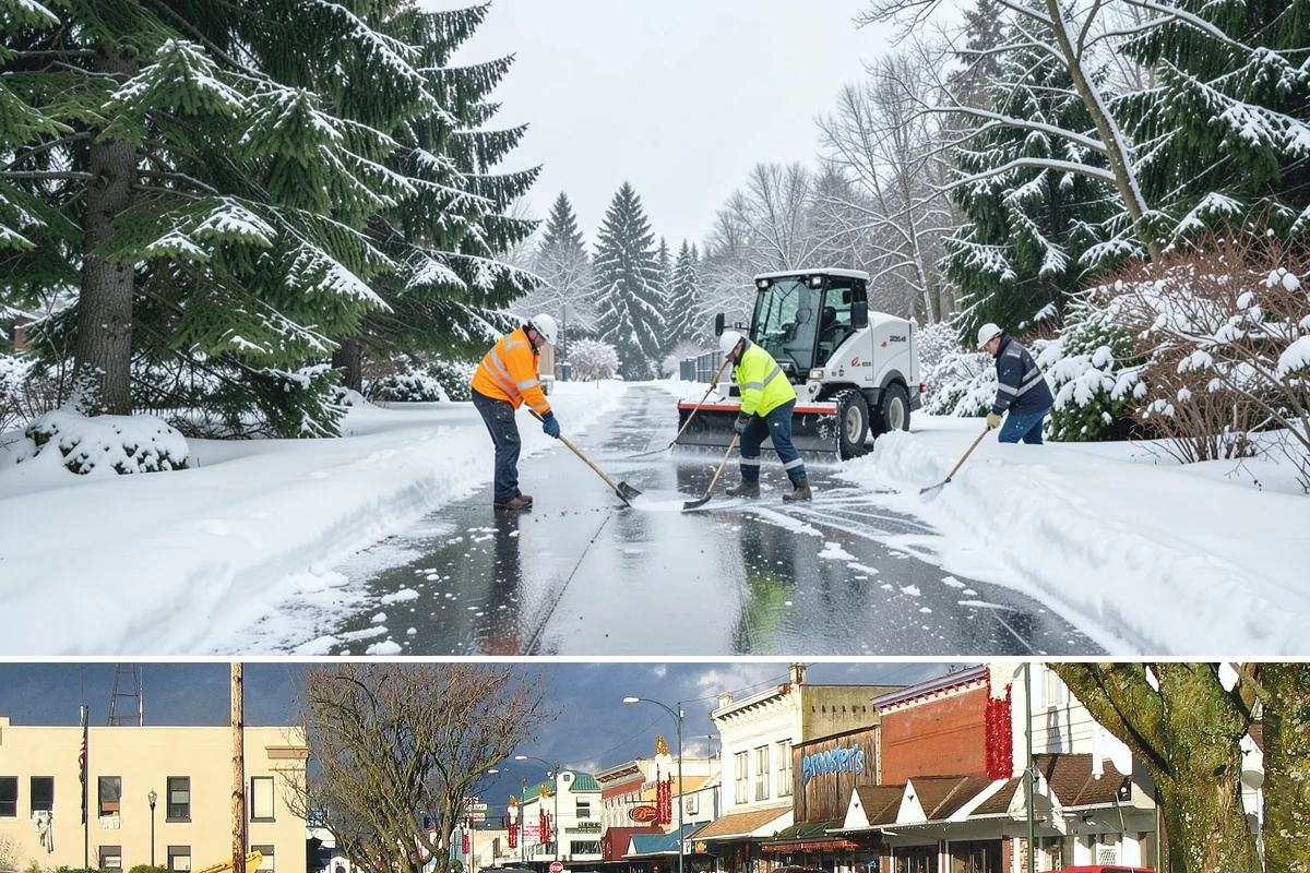 Commercial Sidewalk Clearing in Arlington, Snohomish County, WA - Commercial sidewalks demand prompt clearing whenever December-to-February storms trigger local snow-removal ordinances.
