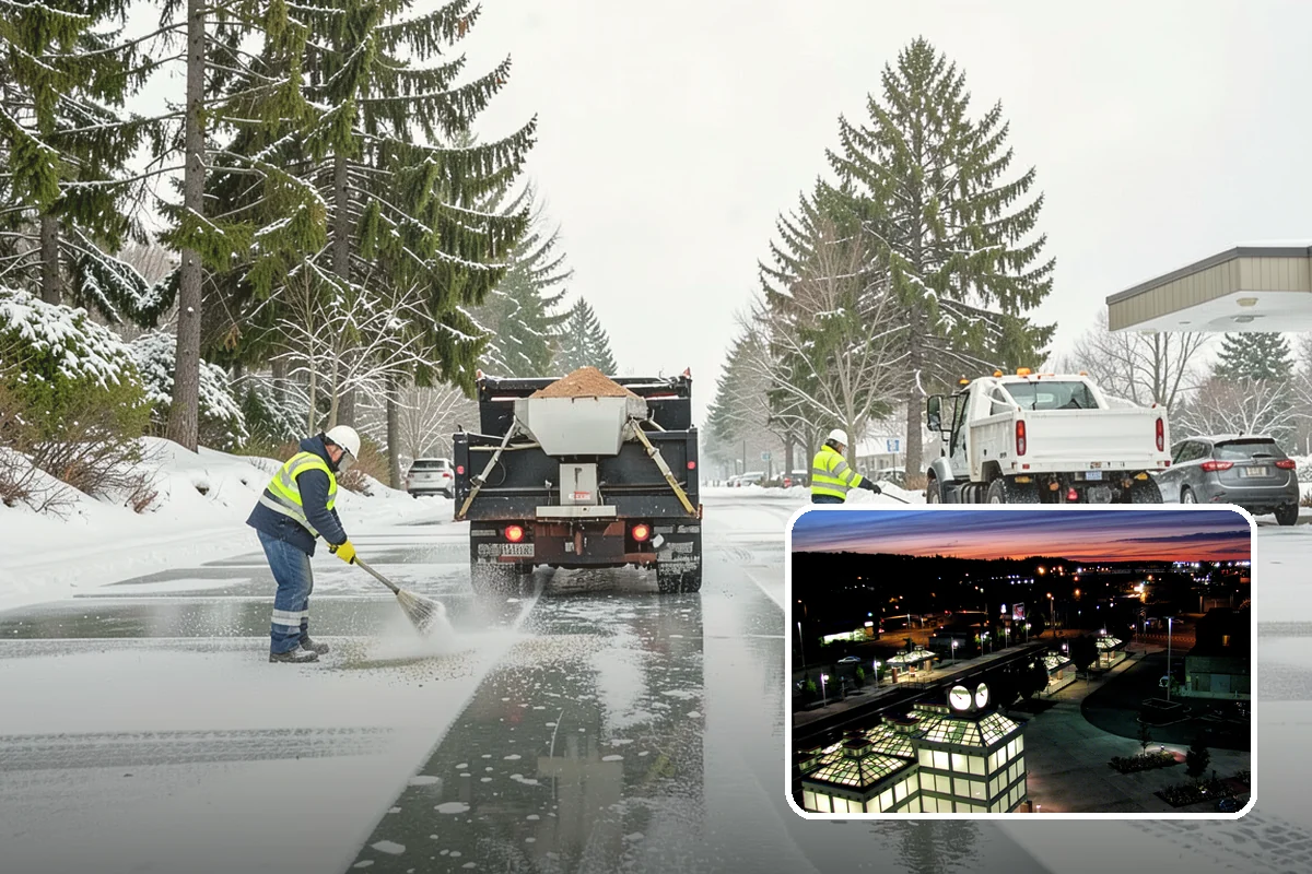 Commercial Sidewalk Clearing in Auburn, King County, WA - Code-compliant clearing of public frontage