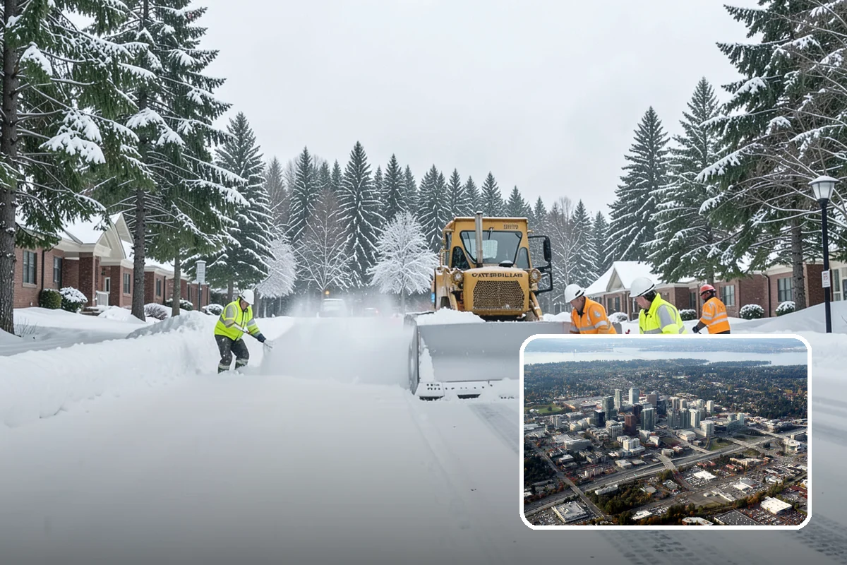 Commercial Sidewalk Clearing in Bellevue, King County, WA - Code-compliant clearing of public frontage