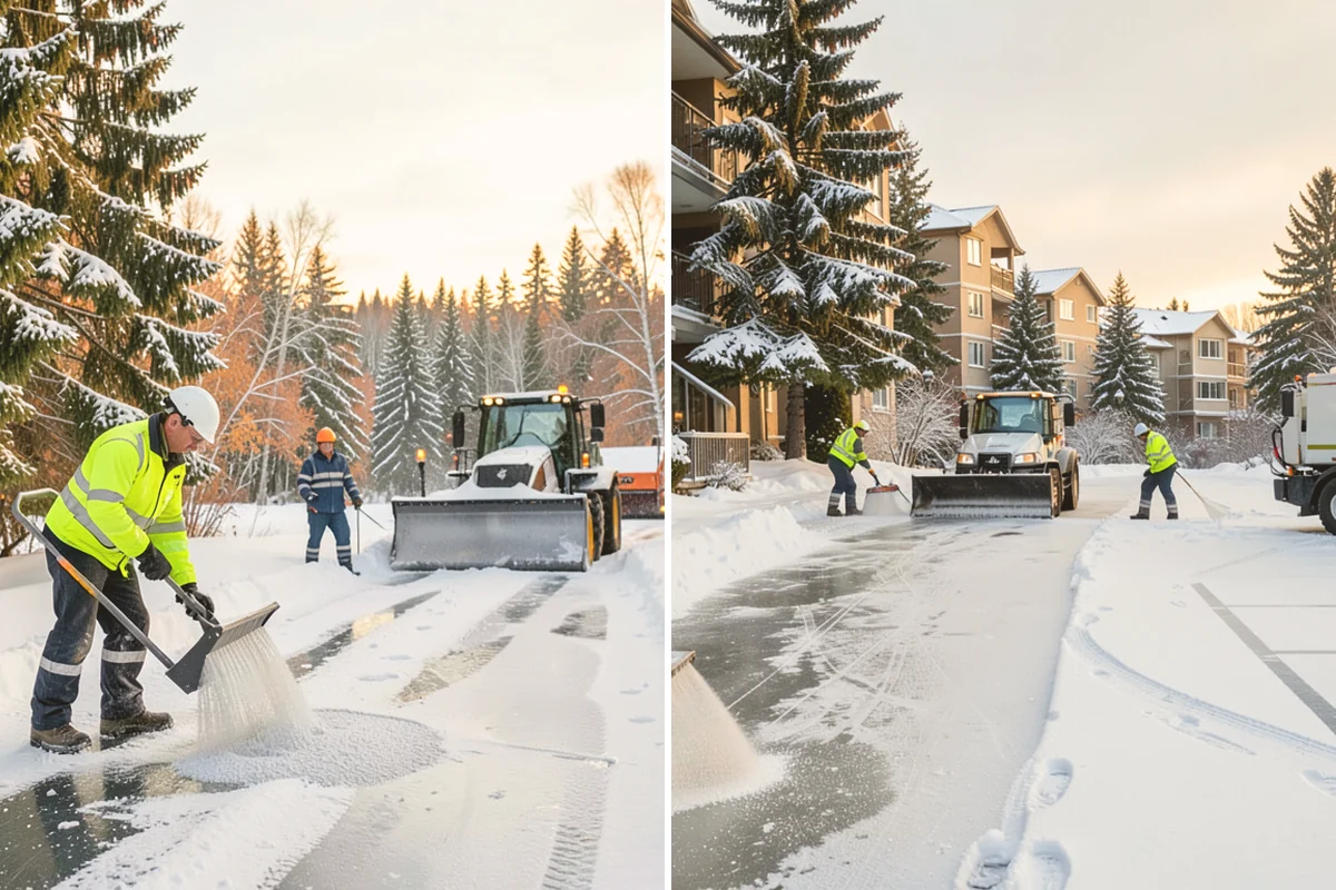 Commercial Sidewalk Clearing in Bellevue, King County, WA - Map the full sidewalk frontage and corner ramps