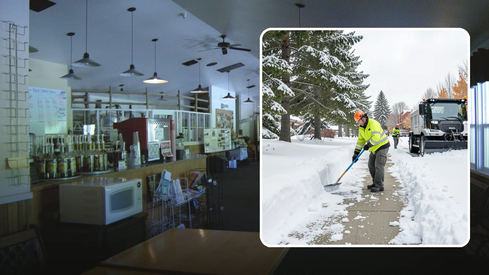Commercial Sidewalk Clearing in Black Diamond, King County, WA - Keep the public sidewalks around your commercial property safe and code-compliant through Western Washington winter weather.