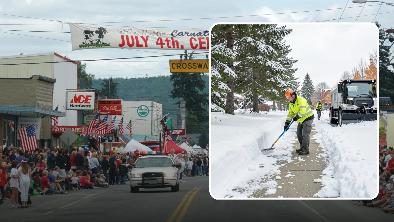Commercial Sidewalk Clearing in Carnation, King County, WA - Keep the public sidewalks around your commercial property safe and code-compliant through Western Washington winter weather.