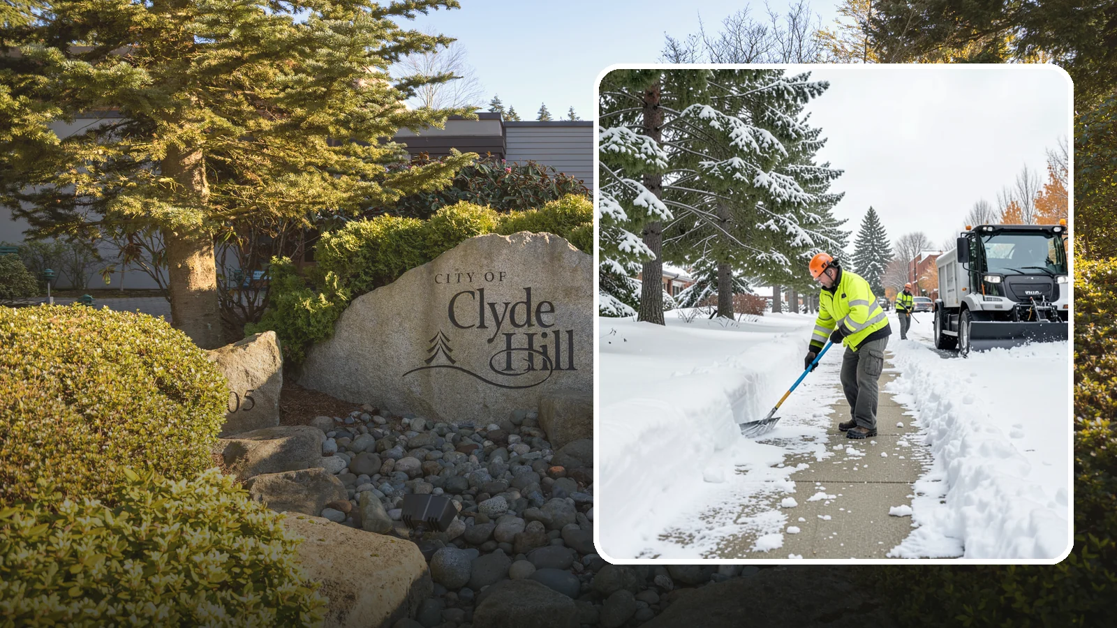Commercial Sidewalk Clearing in Clyde Hill, King County, WA - Keep the public sidewalks around your commercial property safe and code-compliant through Western Washington winter weather.