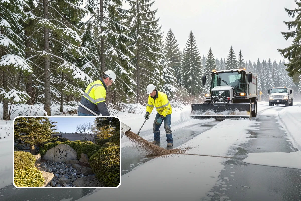 Commercial Sidewalk Clearing in Clyde Hill, King County, WA - Code-compliant clearing of public frontage