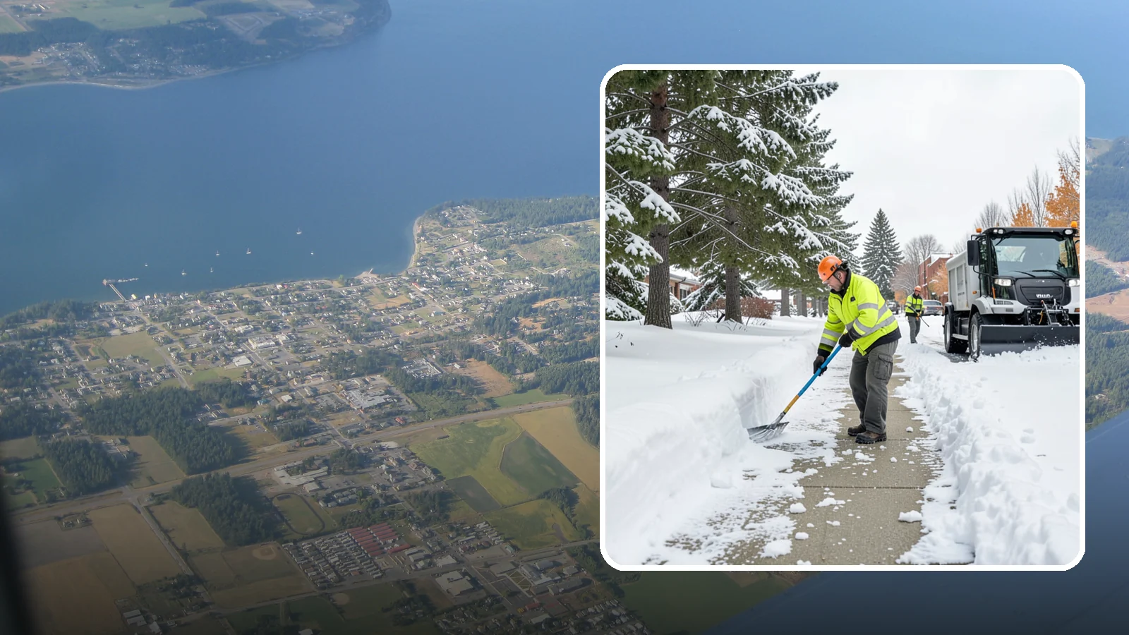 Commercial Sidewalk Clearing in Coupeville, Island County, WA - Keep the public sidewalks around your commercial property safe and code-compliant through Western Washington winter weather.