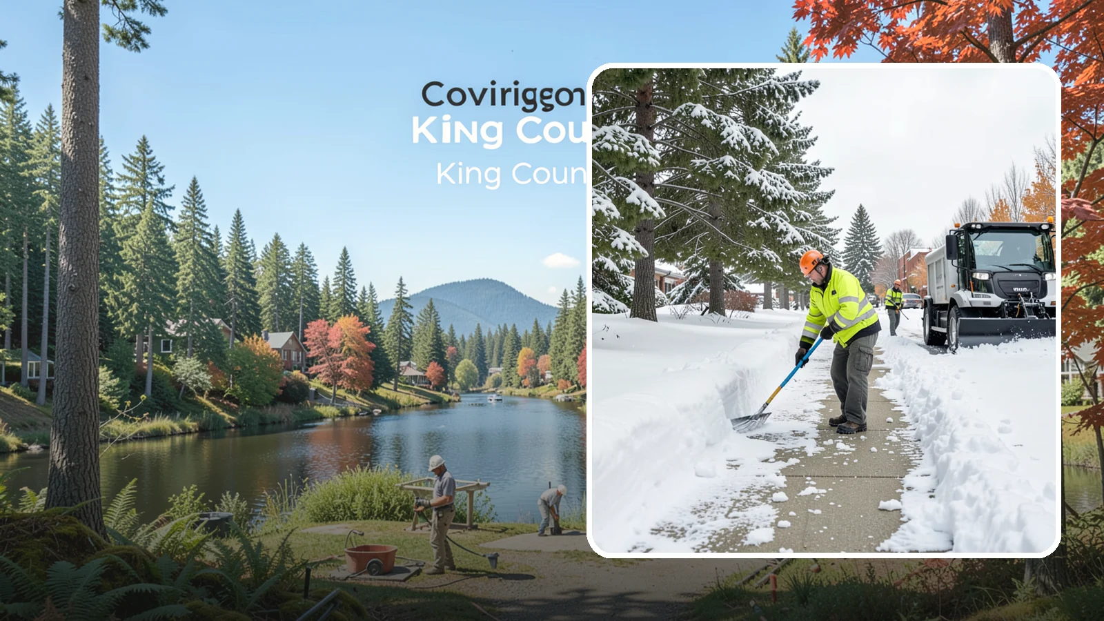Commercial Sidewalk Clearing in Covington, King County, WA - Keep the public sidewalks around your commercial property safe and code-compliant through Western Washington winter weather.