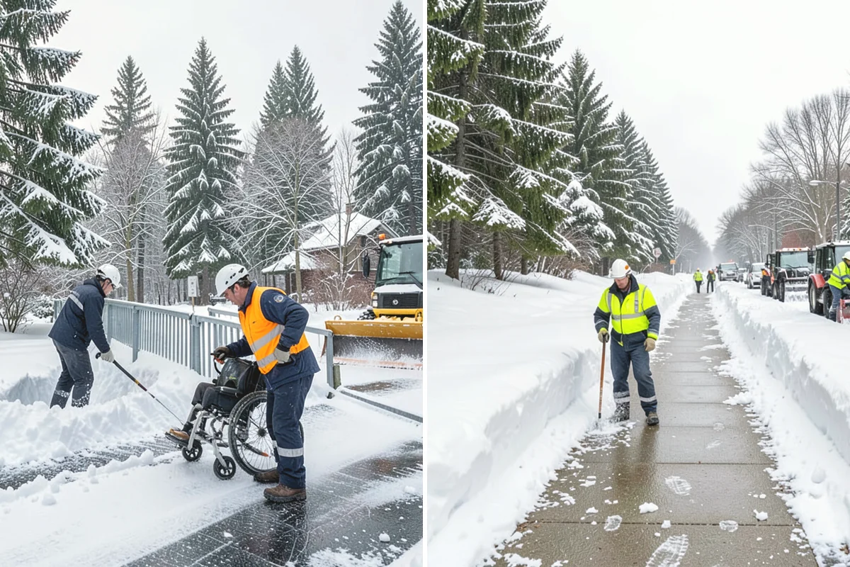 Commercial Sidewalk Clearing in Covington, King County, WA - Map the full sidewalk frontage and corner ramps
