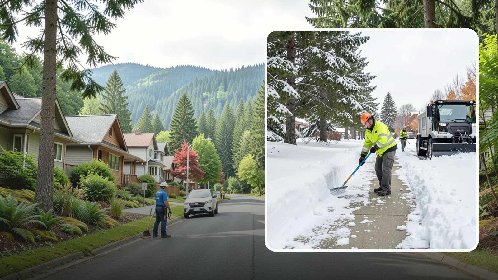 Commercial Sidewalk Clearing in Darrington, Snohomish County, WA - Keep the public sidewalks around your commercial property safe and code-compliant through Western Washington winter weather.