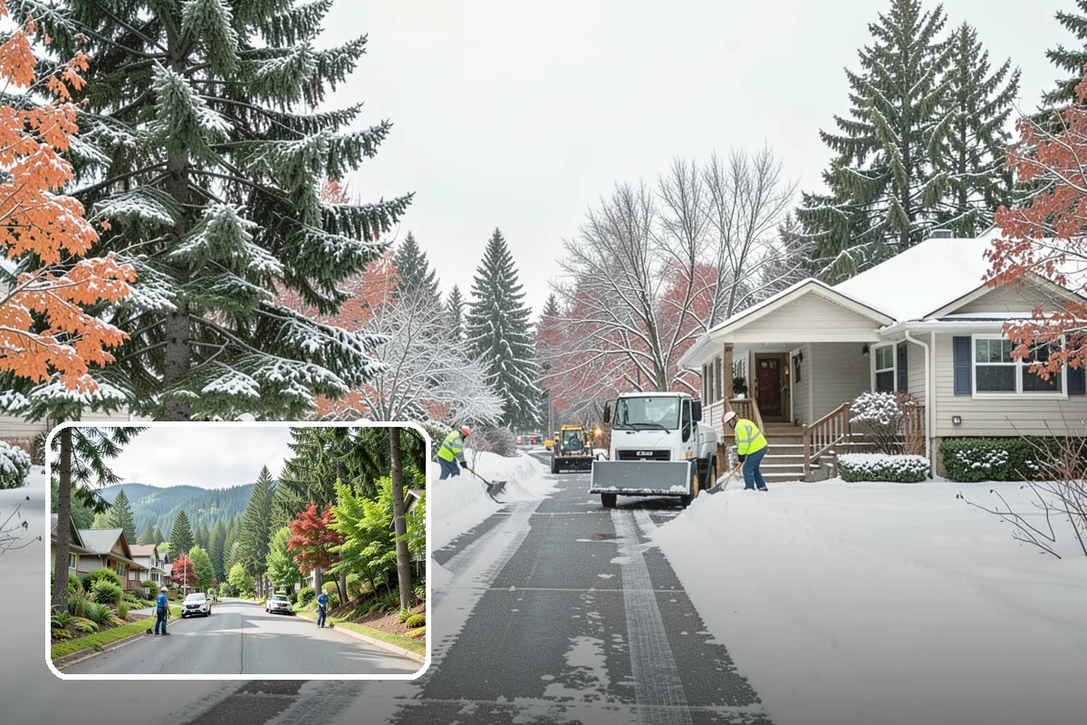 Commercial Sidewalk Clearing in Darrington, Snohomish County, WA - Code-compliant clearing of public frontage